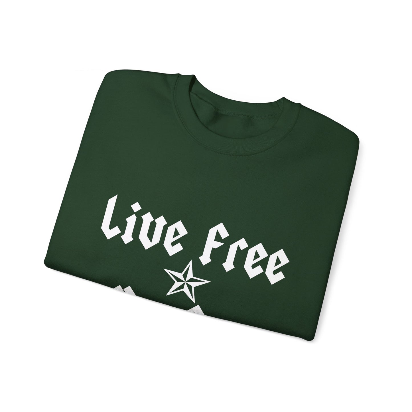 Live Free Ride Free - Light Letters - Unisex Heavy Blend™ Crewneck Sweatshirt