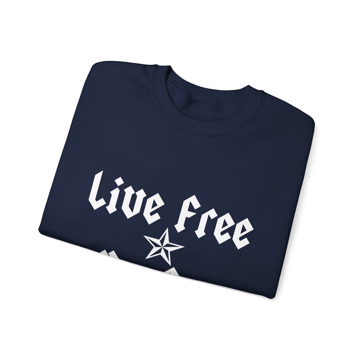 Live Free Ride Free - Light Letters - Unisex Heavy Blend™ Crewneck Sweatshirt
