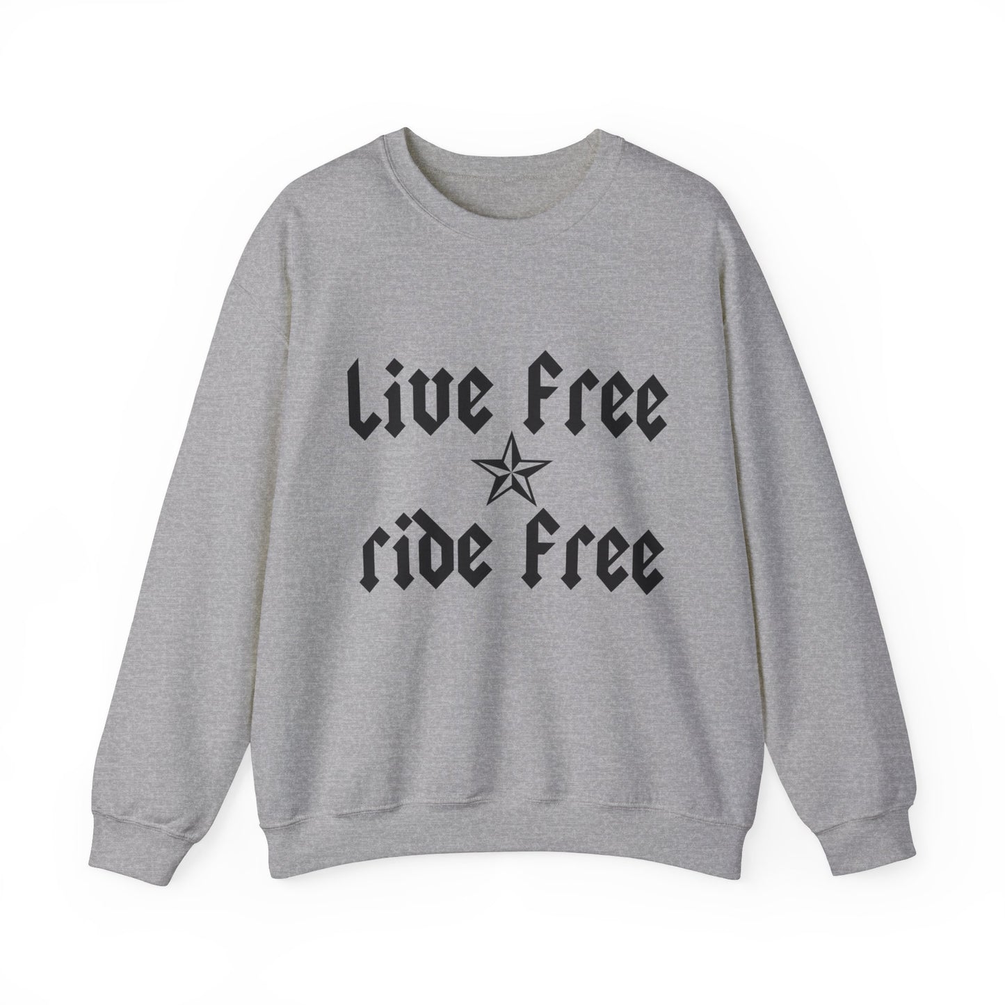Live Free Ride Free - Dark Letters - Unisex Heavy Blend™ Crewneck Sweatshirt