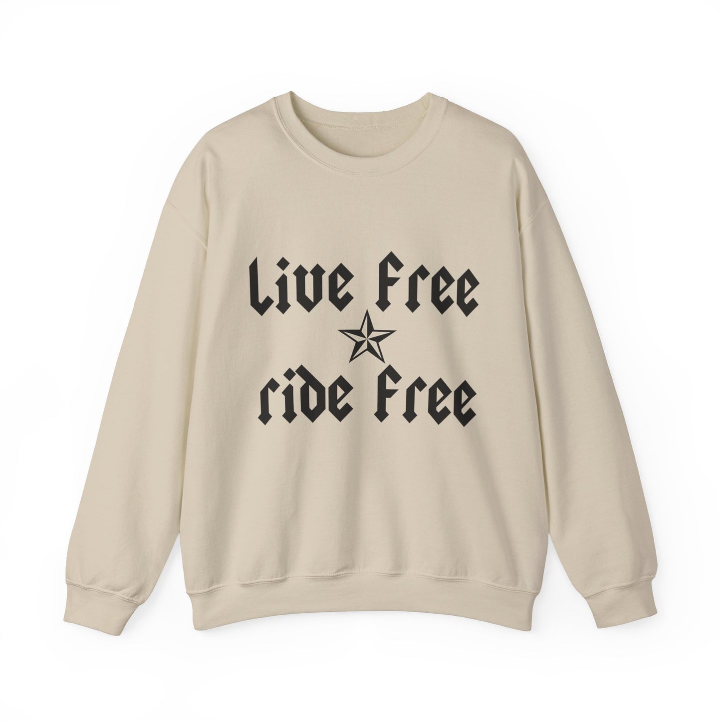 Live Free Ride Free - Dark Letters - Unisex Heavy Blend™ Crewneck Sweatshirt