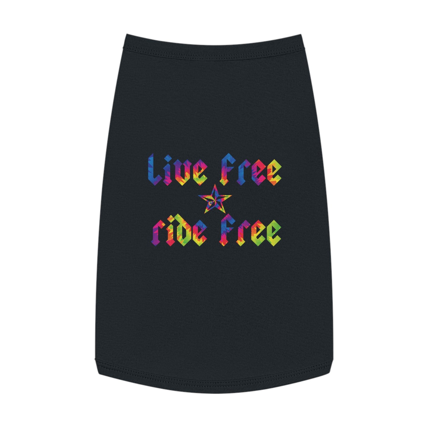 Live Free Ride Free Tie Dye Pet Tank Top