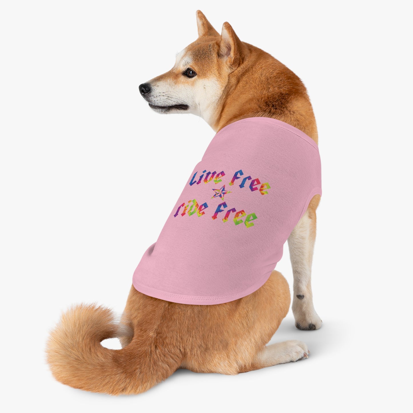 Live Free Ride Free Tie Dye Pet Tank Top