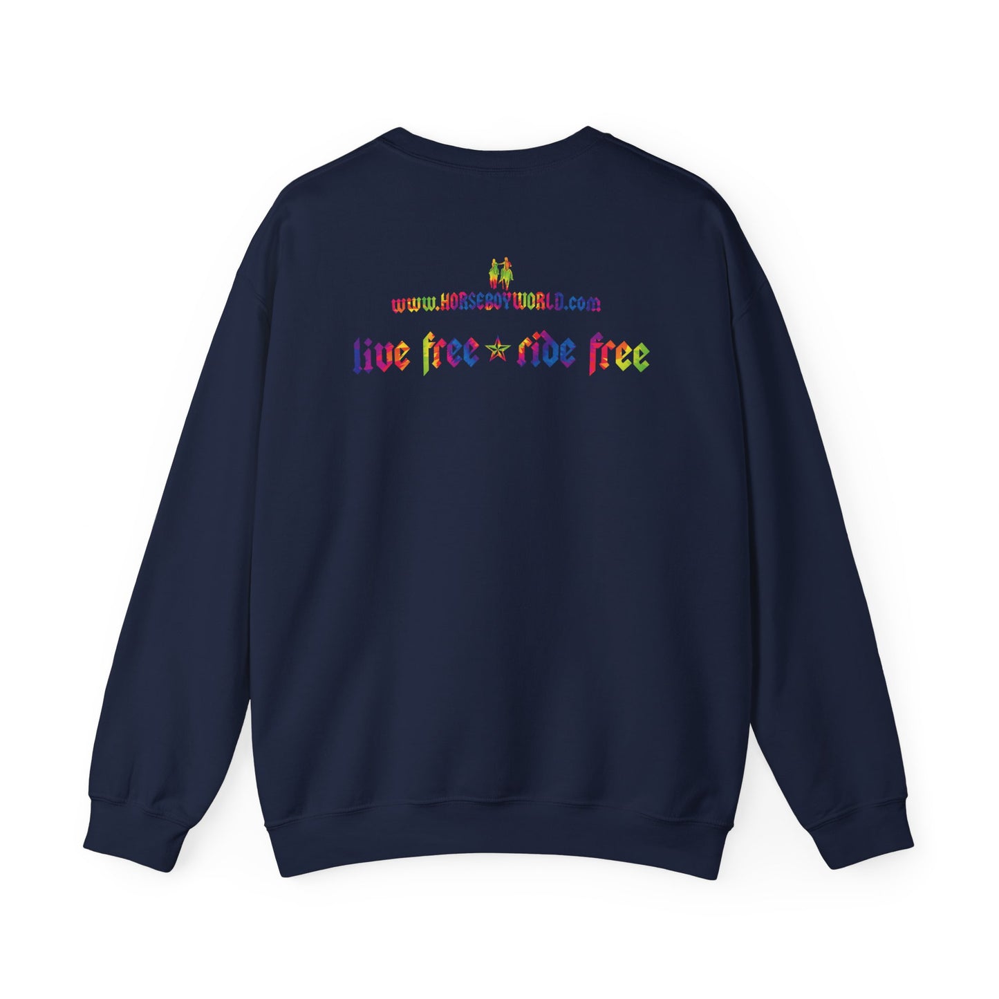Live Free Ride Free Tie Dye Unisex Heavy Blend™ Crewneck Sweatshirt