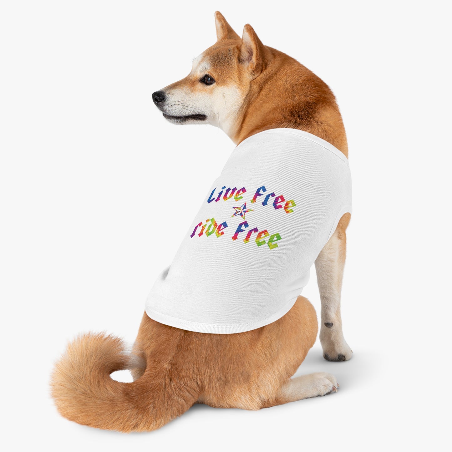 Live Free Ride Free Tie Dye Pet Tank Top