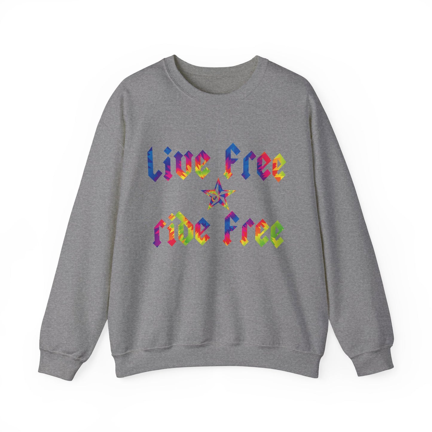 Live Free Ride Free Tie Dye Unisex Heavy Blend™ Crewneck Sweatshirt