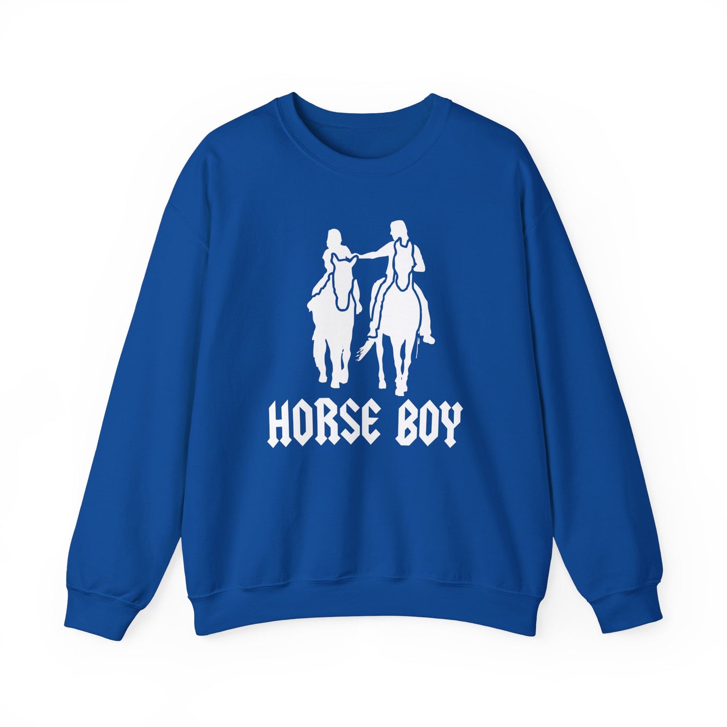 Horse Boy Logo White - Unisex Heavy Blend™ Crewneck Sweatshirt