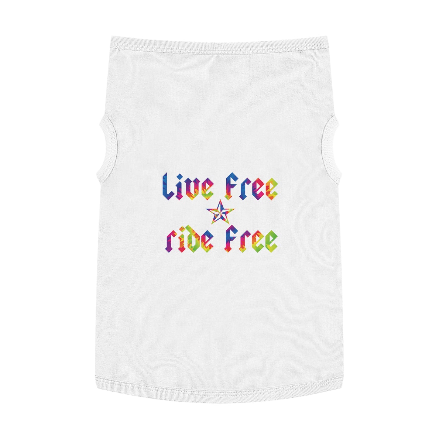 Live Free Ride Free Tie Dye Pet Tank Top
