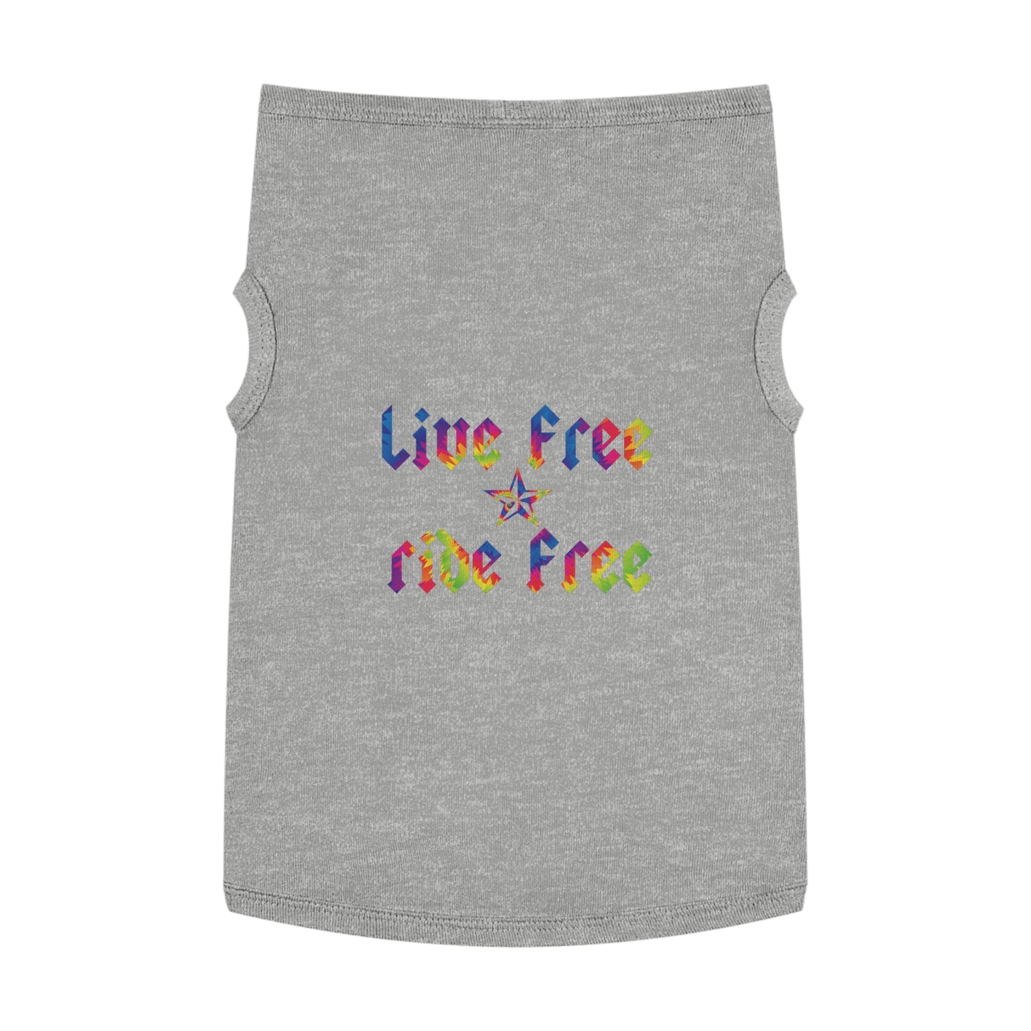 Live Free Ride Free Tie Dye Pet Tank Top
