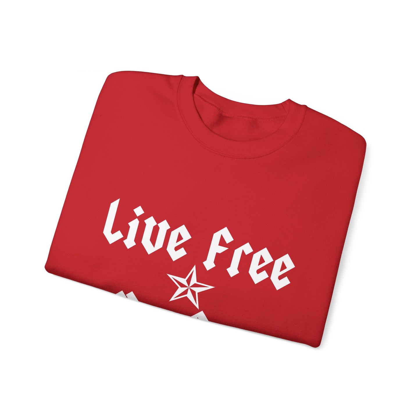 Live Free Ride Free - Light Letters - Unisex Heavy Blend™ Crewneck Sweatshirt