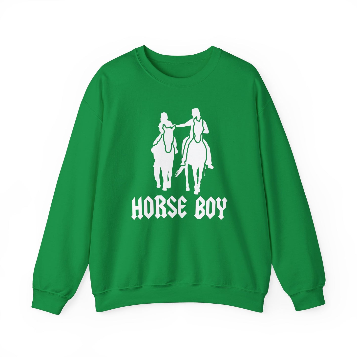 Horse Boy Logo White - Unisex Heavy Blend™ Crewneck Sweatshirt