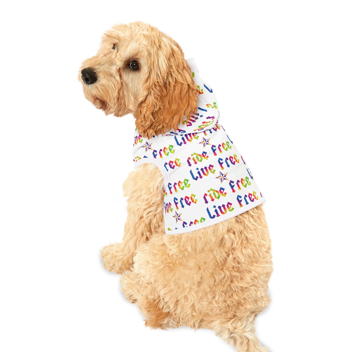 Live Free Ride Free Tie Dye Pet Hoodie
