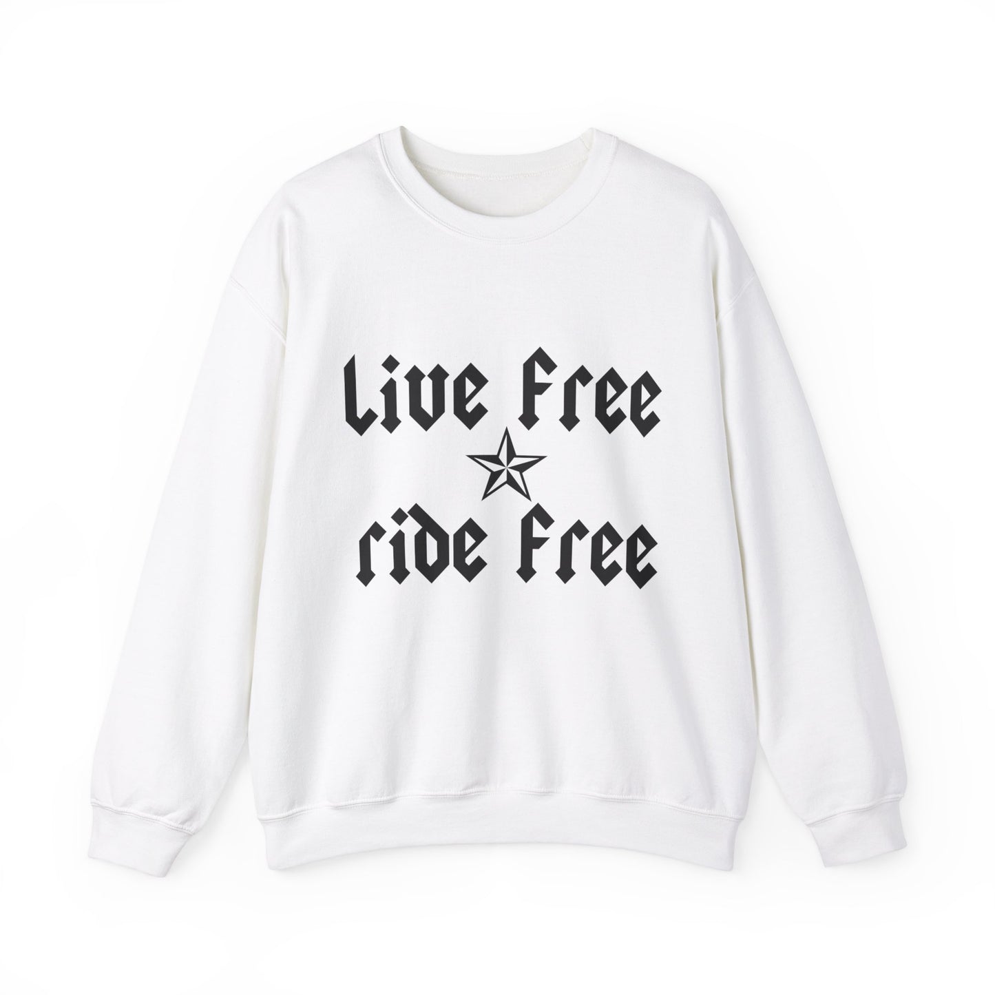 Live Free Ride Free - Dark Letters - Unisex Heavy Blend™ Crewneck Sweatshirt