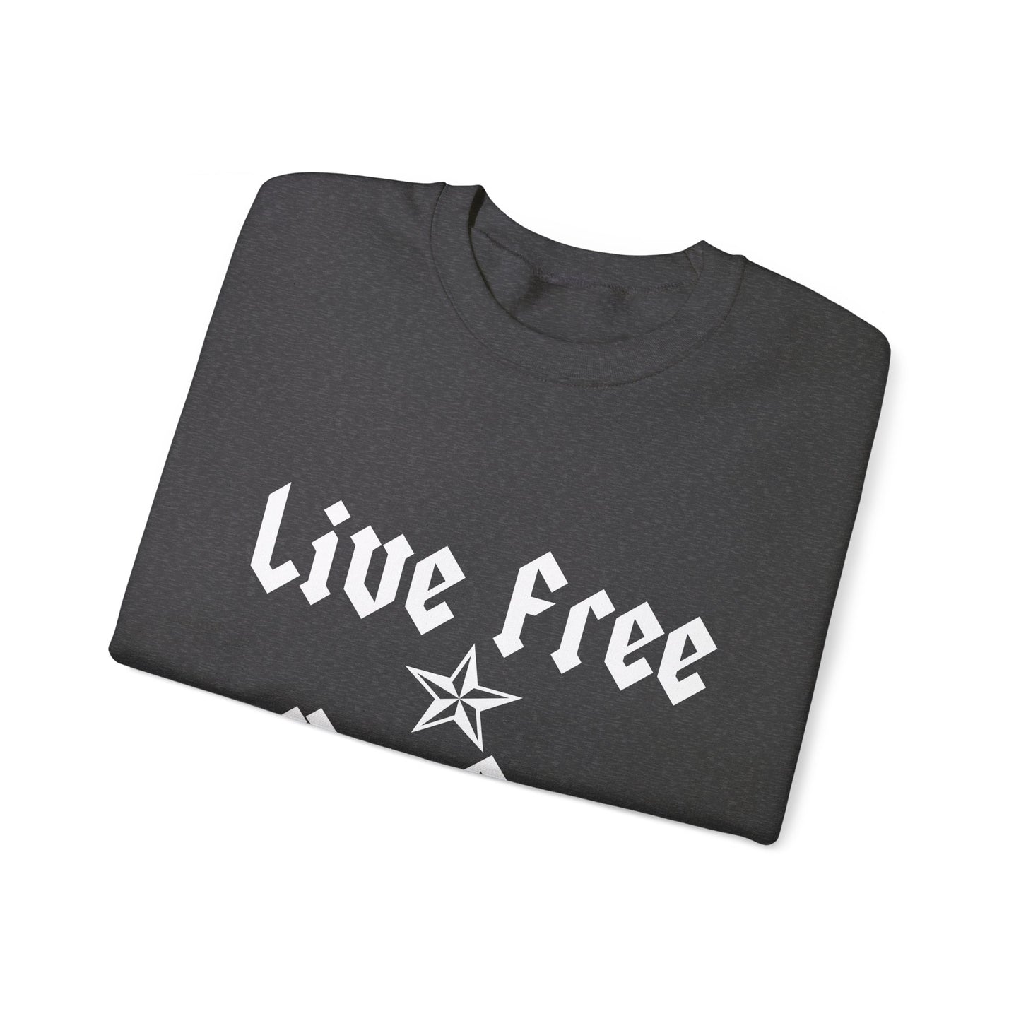 Live Free Ride Free - Light Letters - Unisex Heavy Blend™ Crewneck Sweatshirt