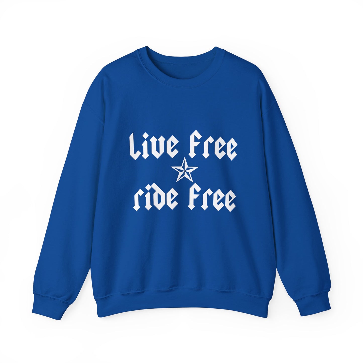 Live Free Ride Free - Light Letters - Unisex Heavy Blend™ Crewneck Sweatshirt