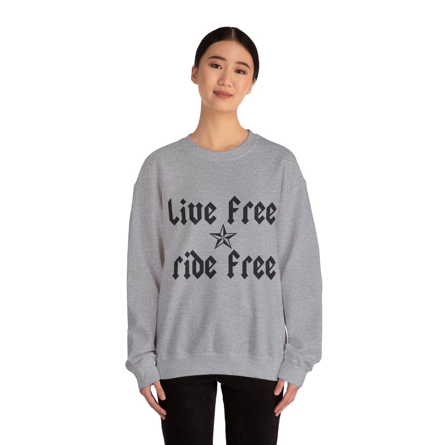 Live Free Ride Free - Dark Letters - Unisex Heavy Blend™ Crewneck Sweatshirt