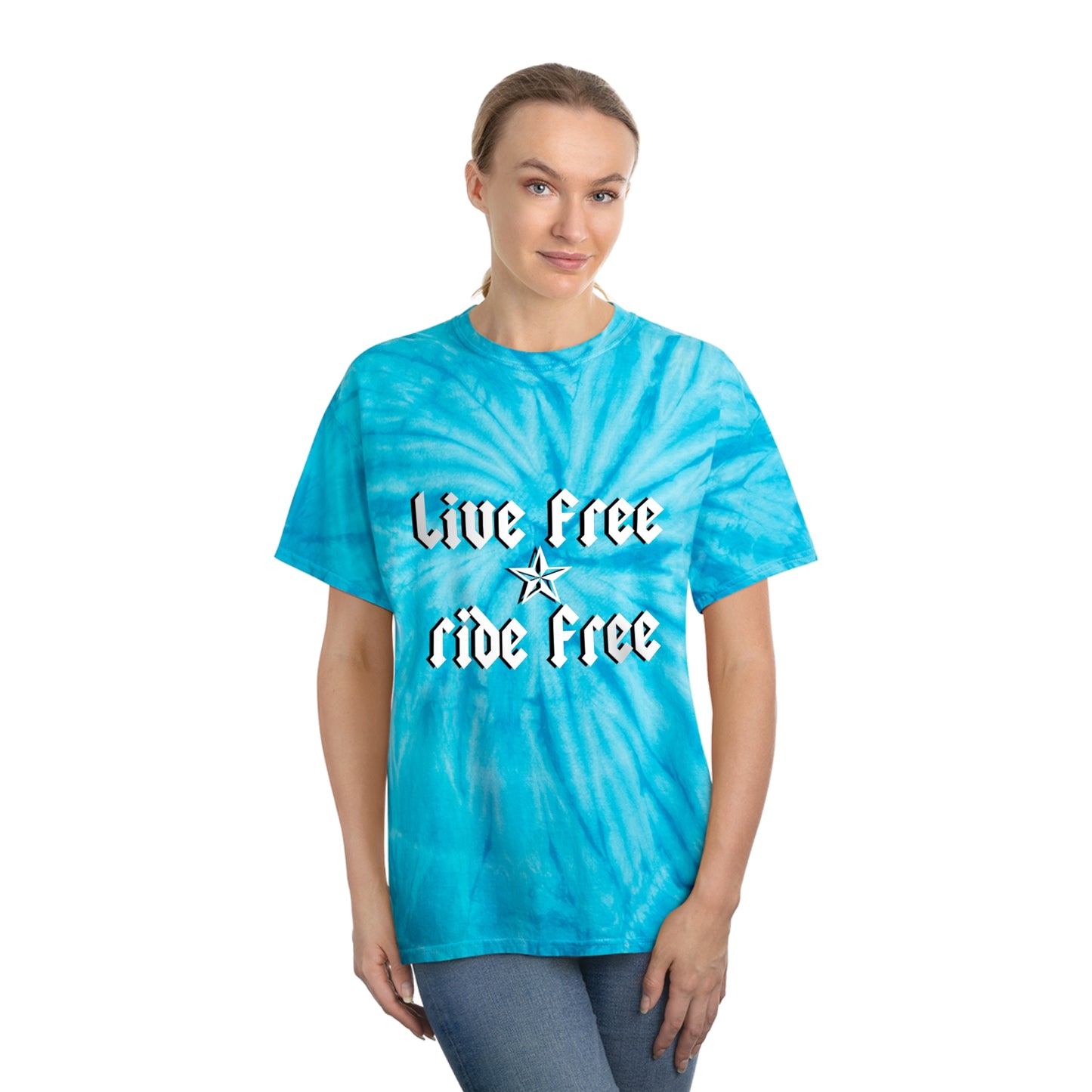 Live Free Ride Free - Tie-Dye Tee, Cyclone