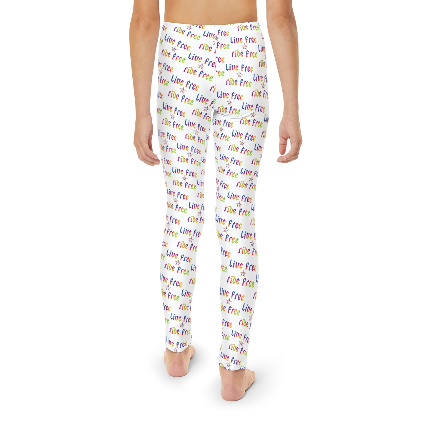 Live Free Ride Free - Tie Dye - Youth Full-Length Leggings (AOP)