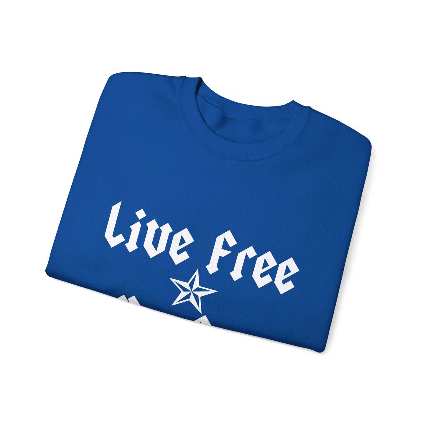 Live Free Ride Free - Light Letters - Unisex Heavy Blend™ Crewneck Sweatshirt
