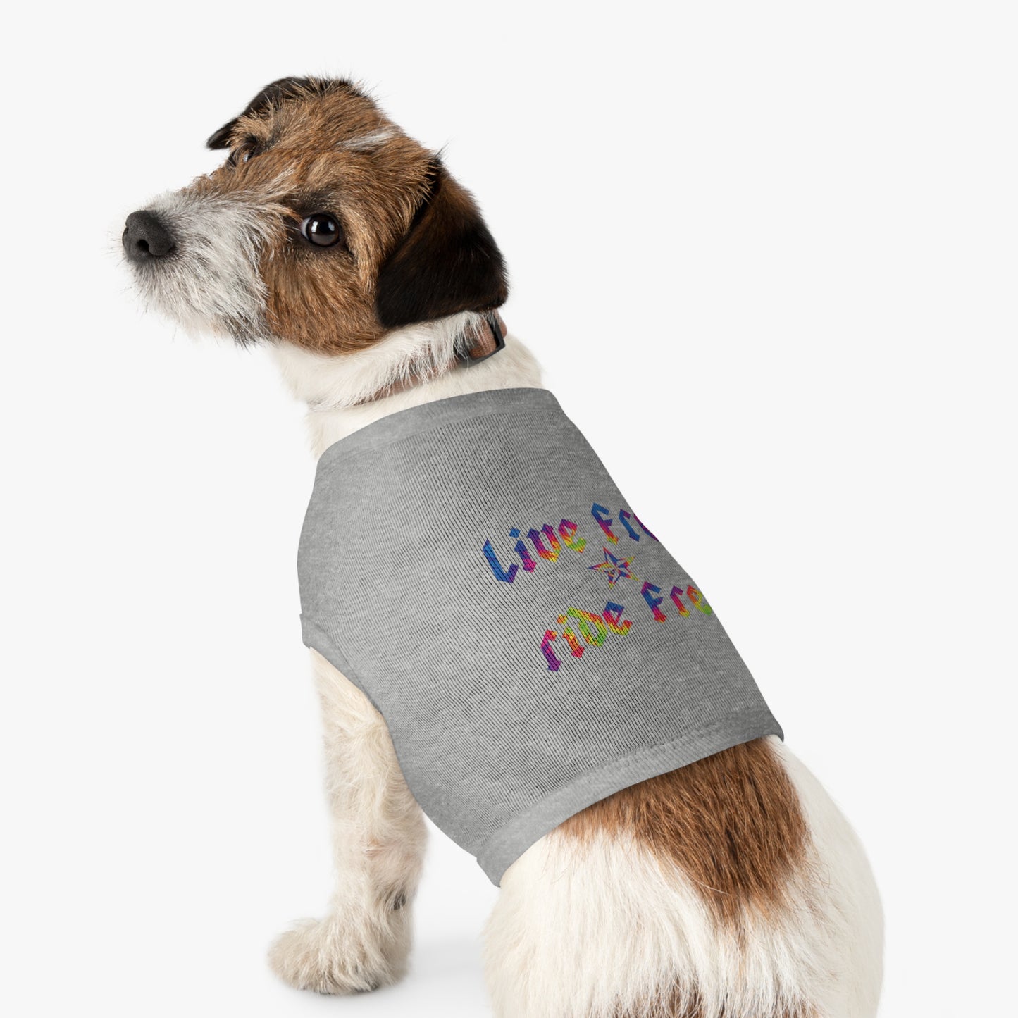 Live Free Ride Free Tie Dye Pet Tank Top