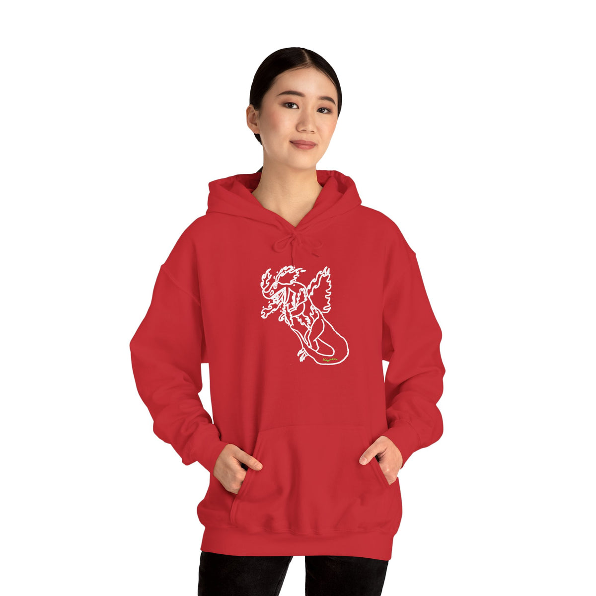 FireBlizzard - Designed by Kyrion age 7 - white - Unisex Heavy Blend™ Hooded Sweatshirt
