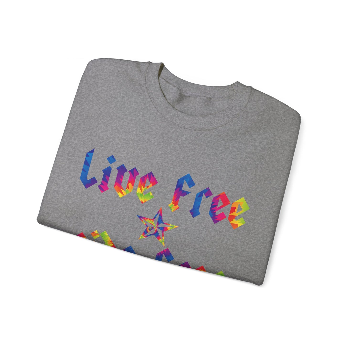 Live Free Ride Free Tie Dye Unisex Heavy Blend™ Crewneck Sweatshirt