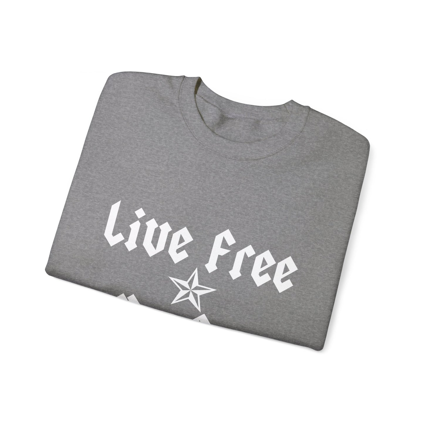 Live Free Ride Free - Light Letters - Unisex Heavy Blend™ Crewneck Sweatshirt