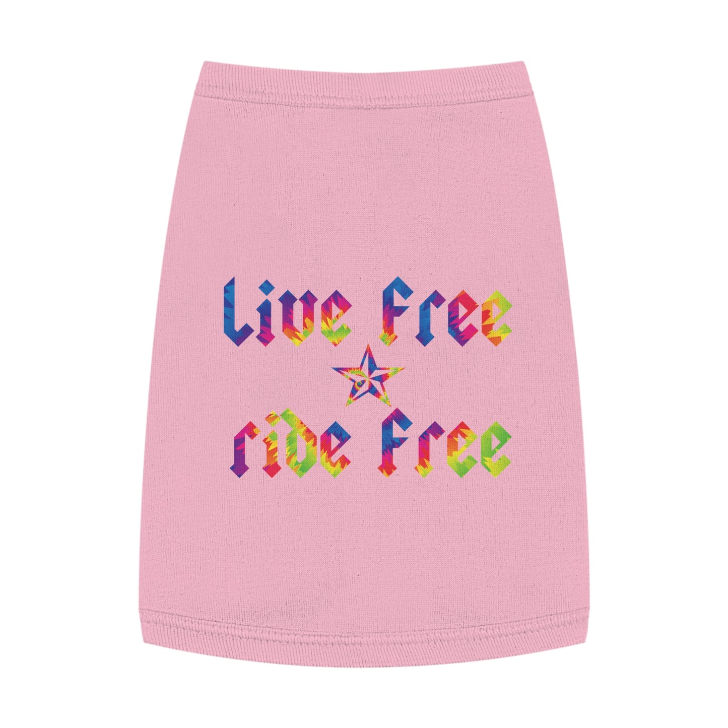Live Free Ride Free Tie Dye Pet Tank Top