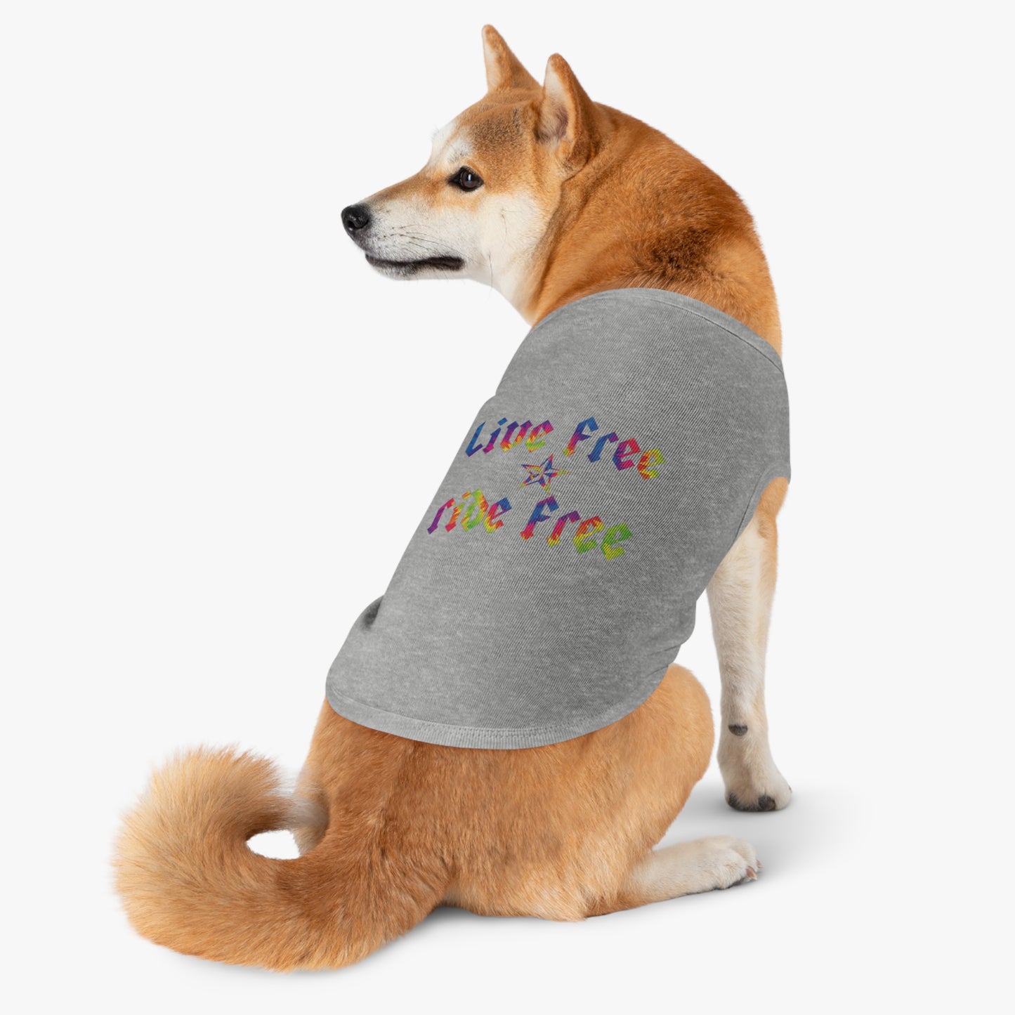 Live Free Ride Free Tie Dye Pet Tank Top