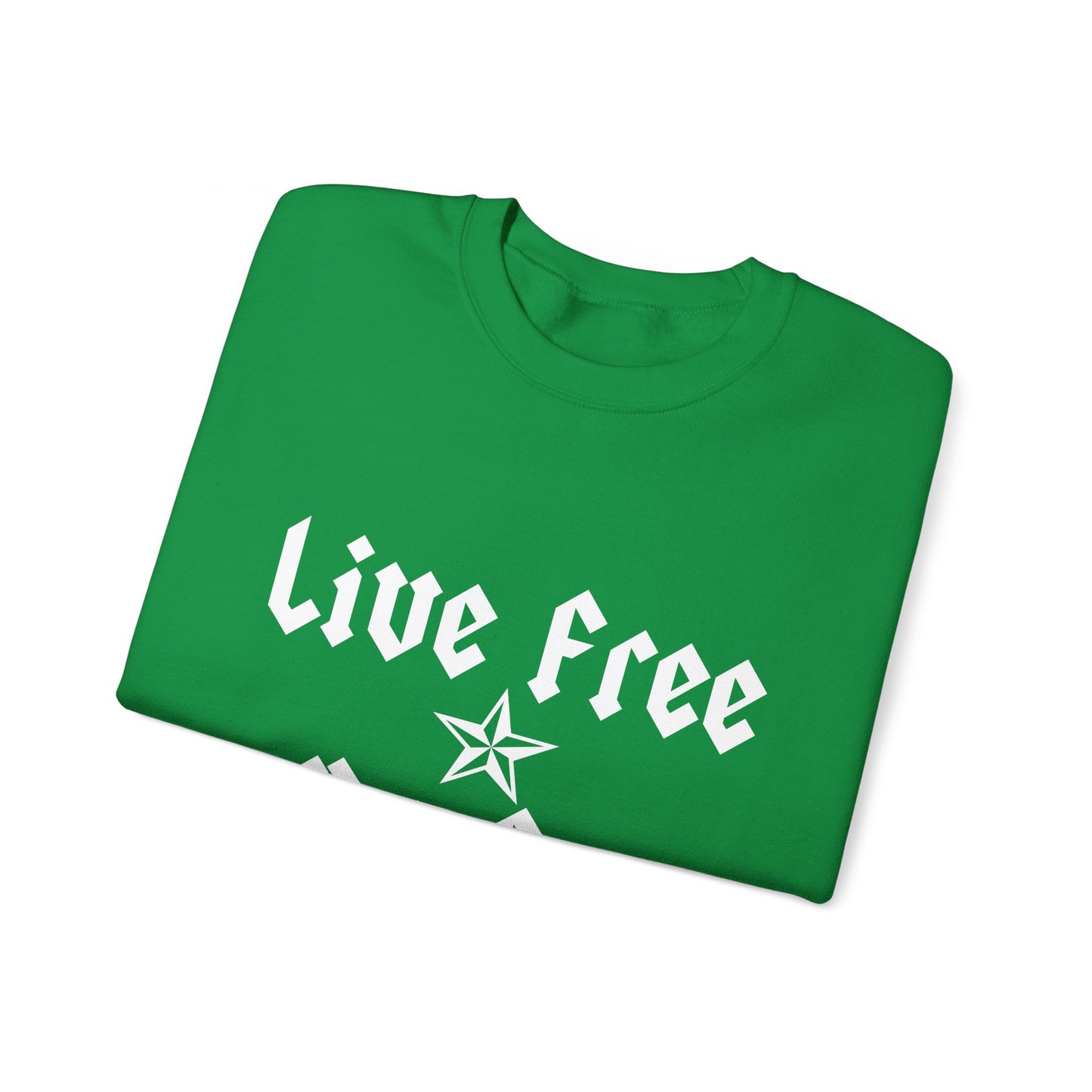 Live Free Ride Free - Light Letters - Unisex Heavy Blend™ Crewneck Sweatshirt