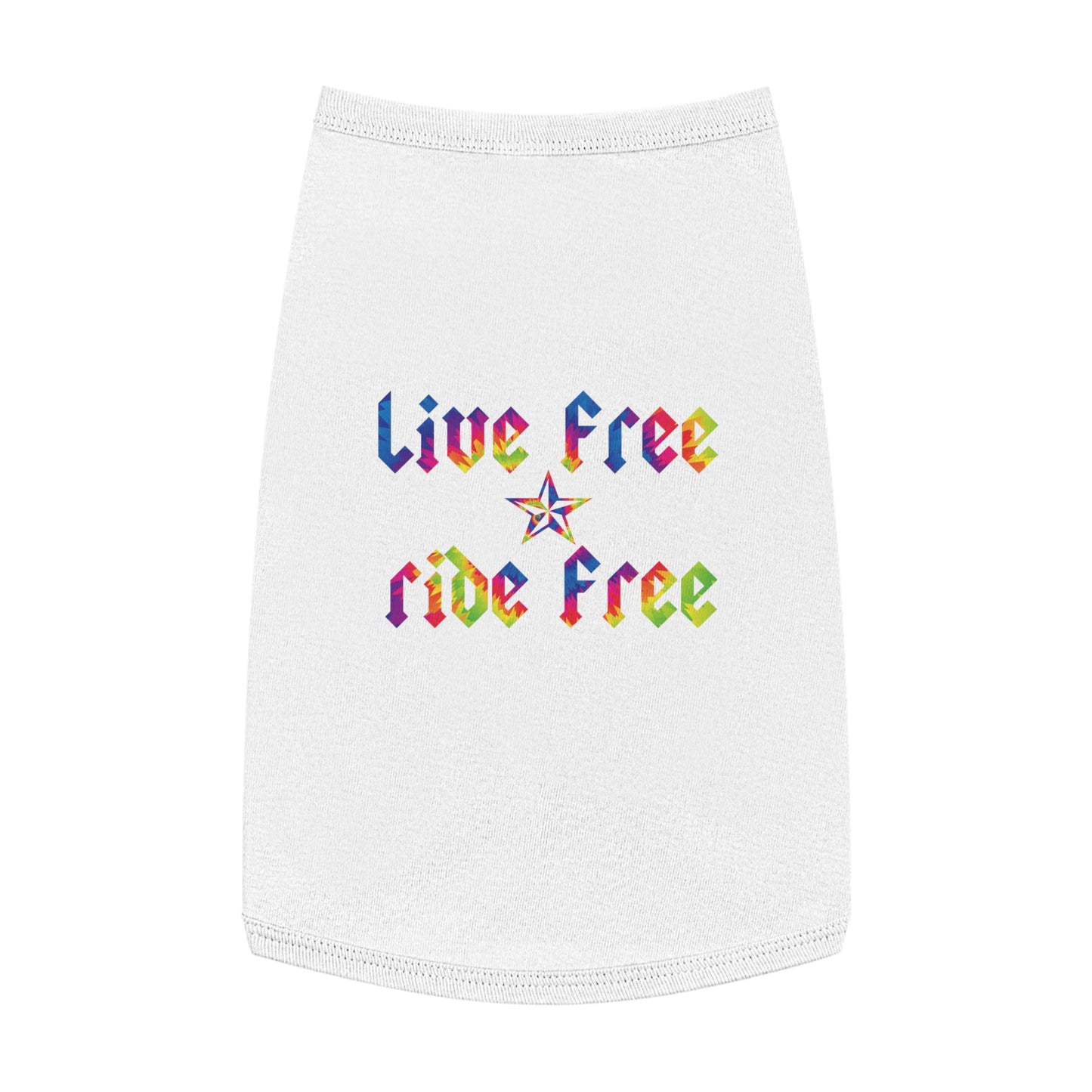 Live Free Ride Free Tie Dye Pet Tank Top