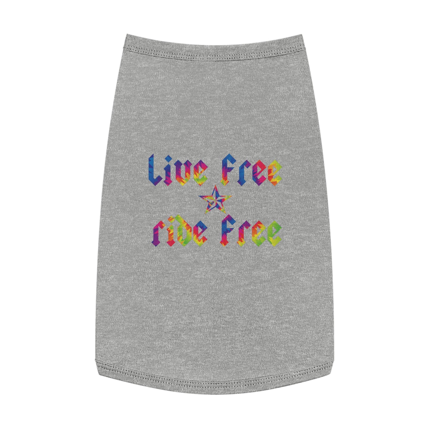 Live Free Ride Free Tie Dye Pet Tank Top