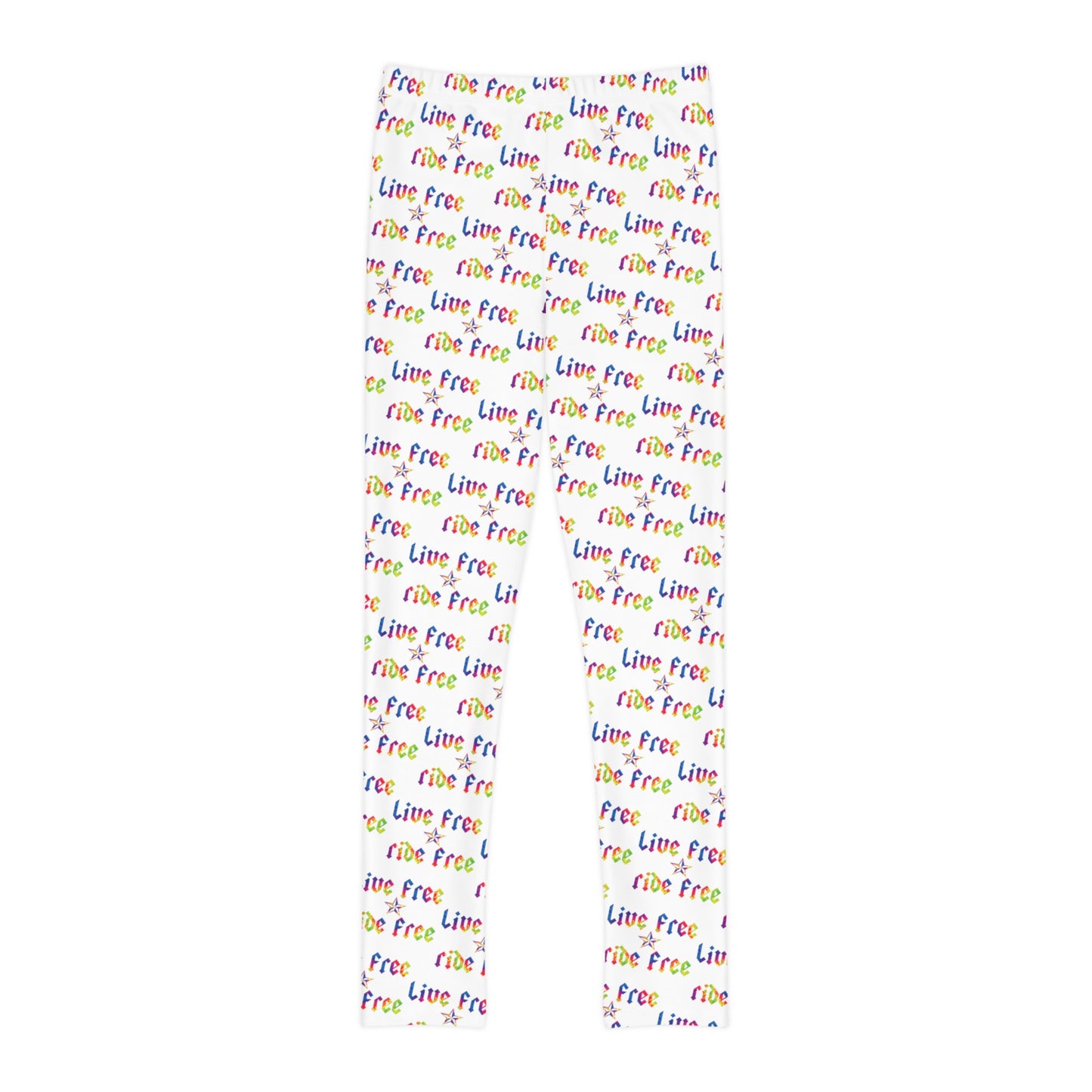 Live Free Ride Free - Tie Dye - Youth Full-Length Leggings (AOP)