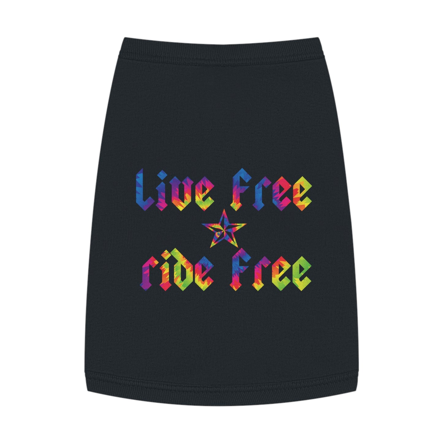 Live Free Ride Free Tie Dye Pet Tank Top