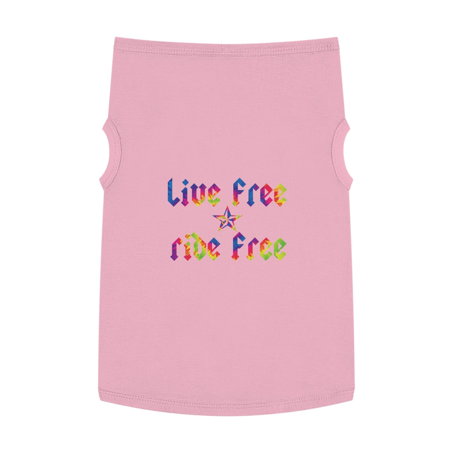 Live Free Ride Free Tie Dye Pet Tank Top