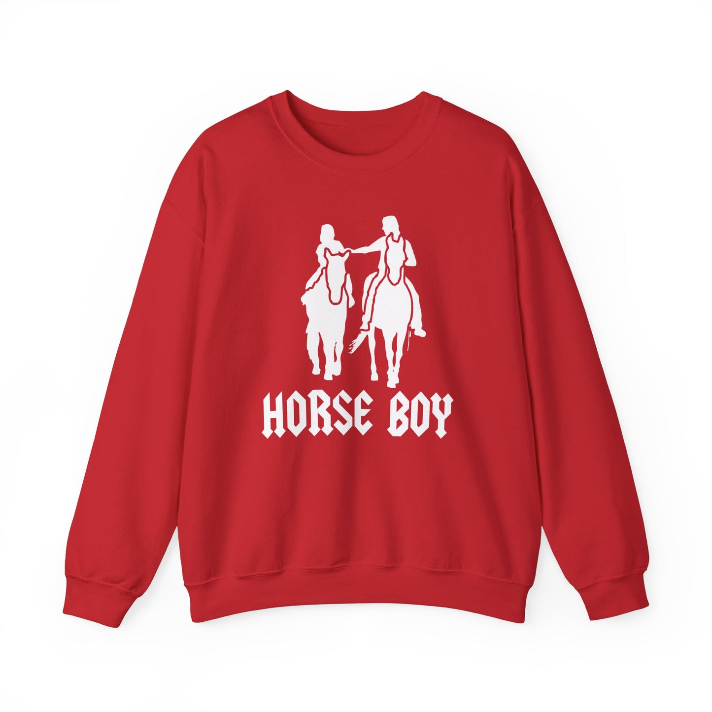 Horse Boy Logo White - Unisex Heavy Blend™ Crewneck Sweatshirt