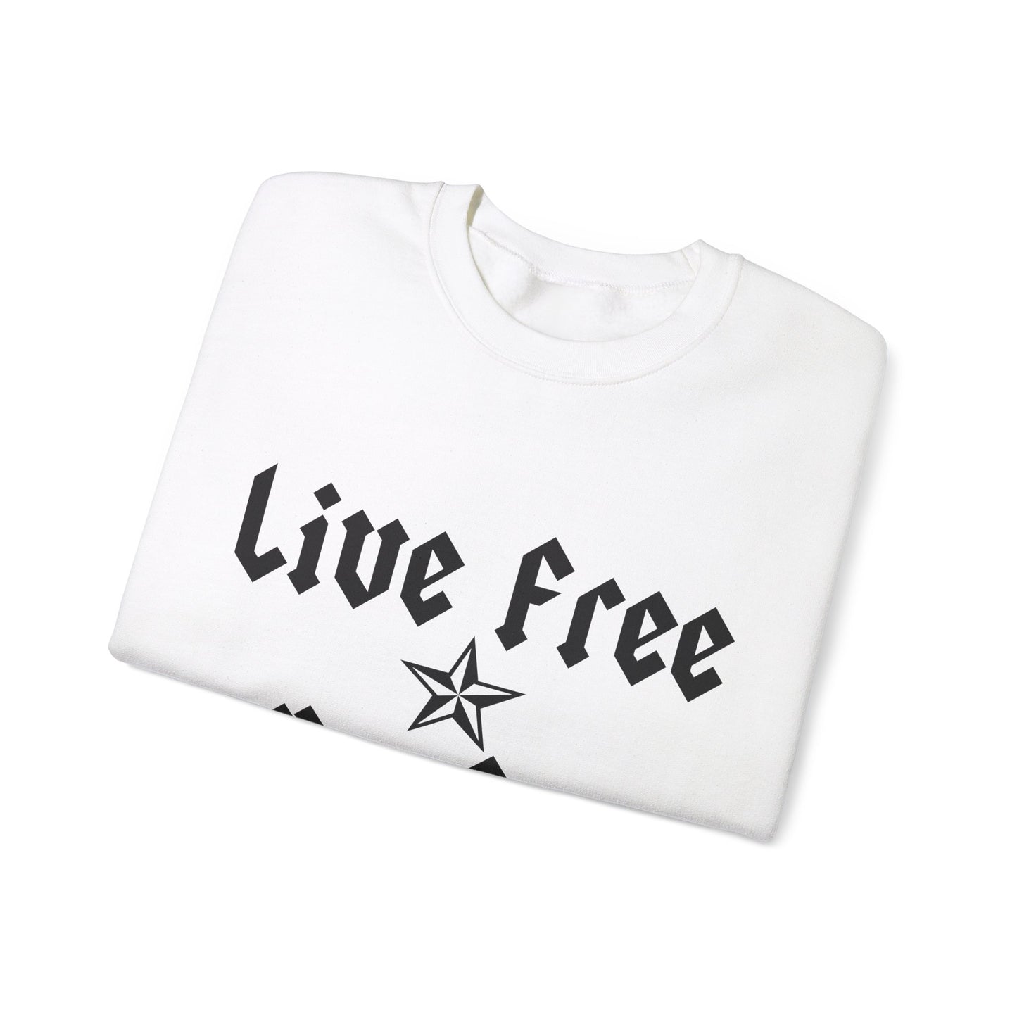Live Free Ride Free - Dark Letters - Unisex Heavy Blend™ Crewneck Sweatshirt