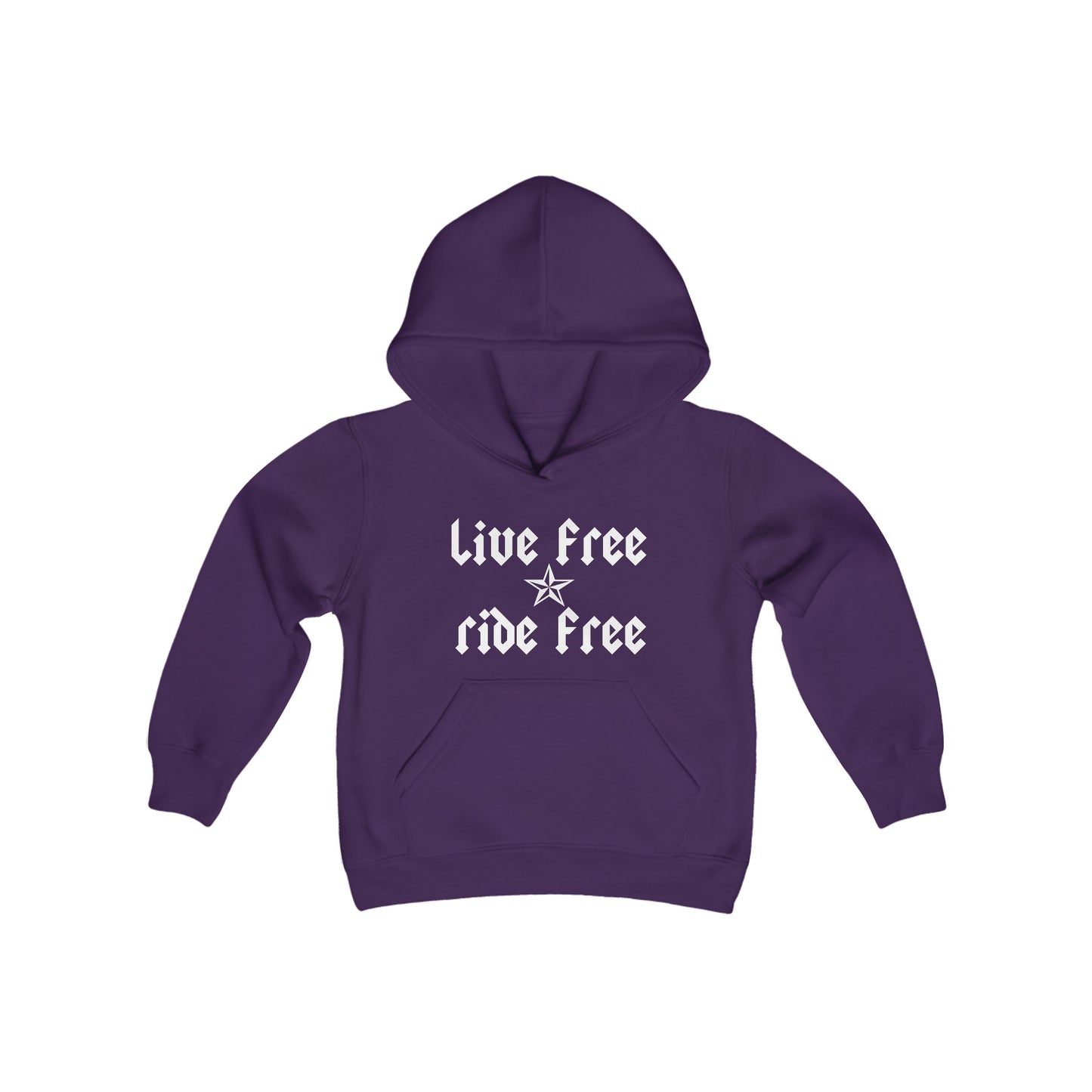 Live Free Ride Free - Youth Heavy Blend Hooded Sweatshirt