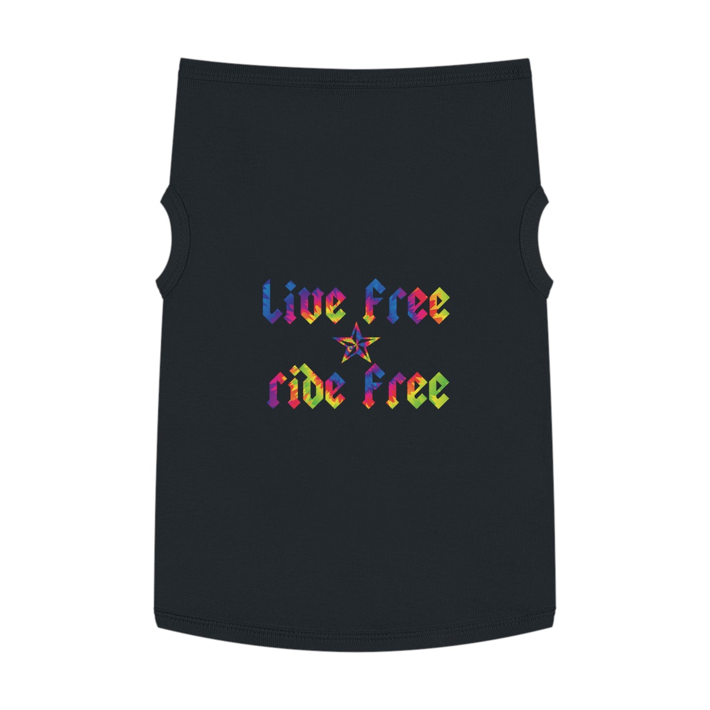 Live Free Ride Free Tie Dye Pet Tank Top