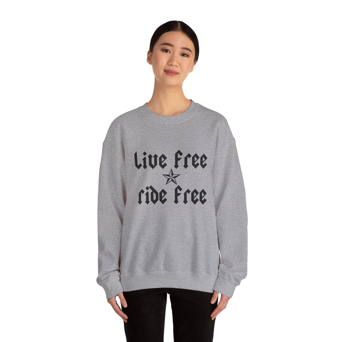 Live Free Ride Free - Dark Letters - Unisex Heavy Blend™ Crewneck Sweatshirt