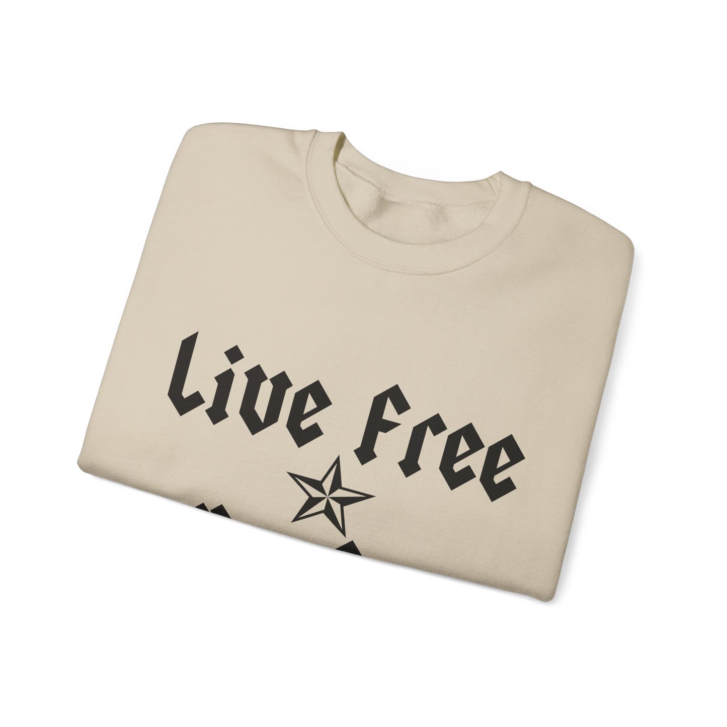 Live Free Ride Free - Dark Letters - Unisex Heavy Blend™ Crewneck Sweatshirt