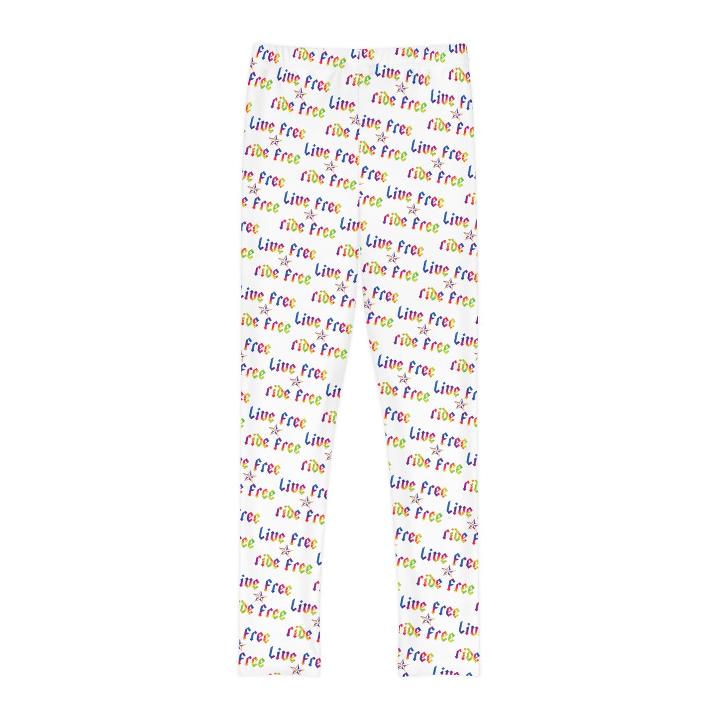 Live Free Ride Free - Tie Dye - Youth Full-Length Leggings (AOP)