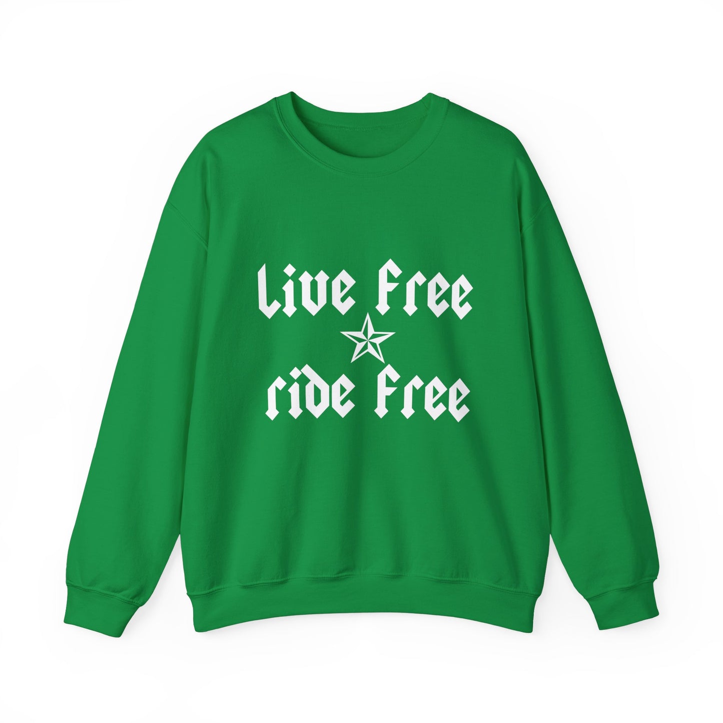 Live Free Ride Free - Light Letters - Unisex Heavy Blend™ Crewneck Sweatshirt
