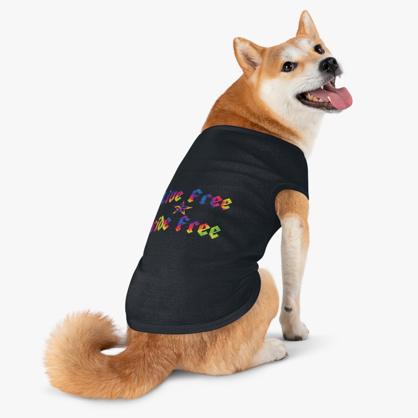Live Free Ride Free Tie Dye Pet Tank Top