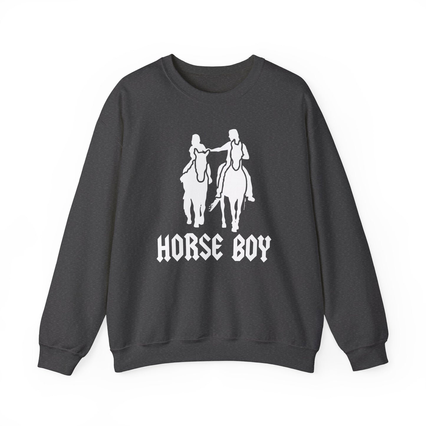 Horse Boy Logo White - Unisex Heavy Blend™ Crewneck Sweatshirt