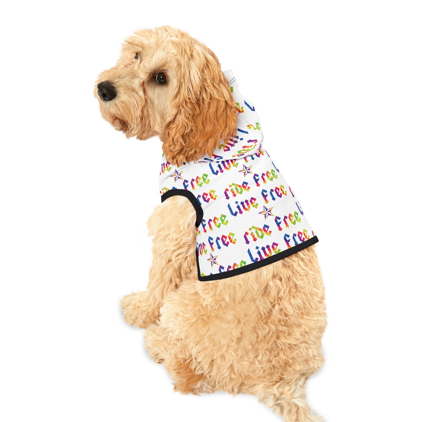 Live Free Ride Free Tie Dye Pet Hoodie