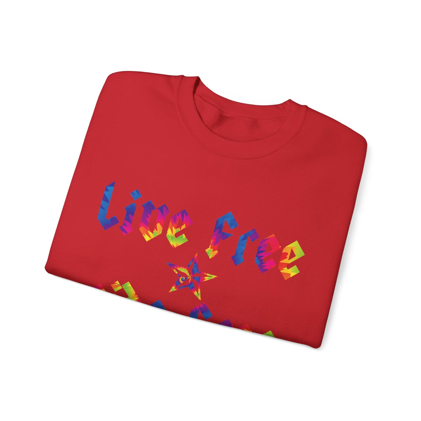 Live Free Ride Free Tie Dye Unisex Heavy Blend™ Crewneck Sweatshirt