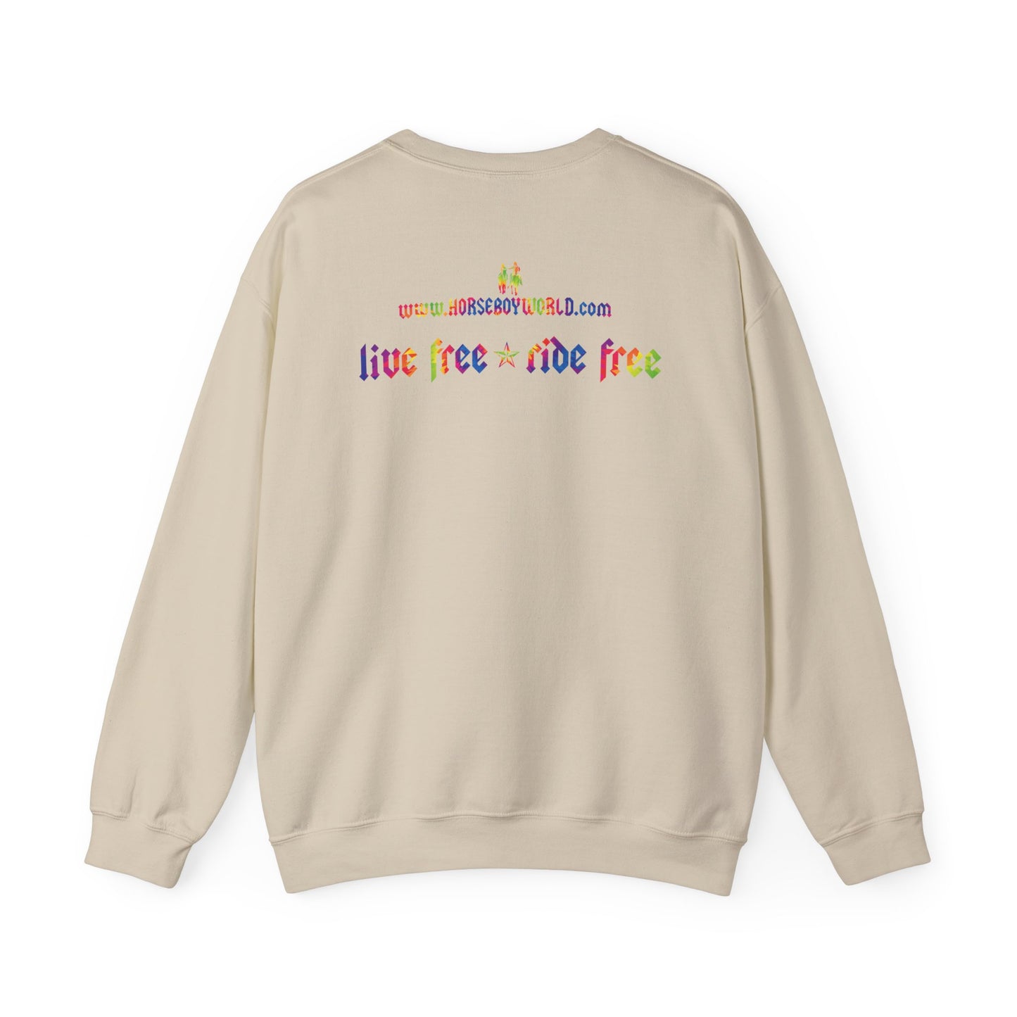 Live Free Ride Free Tie Dye Unisex Heavy Blend™ Crewneck Sweatshirt
