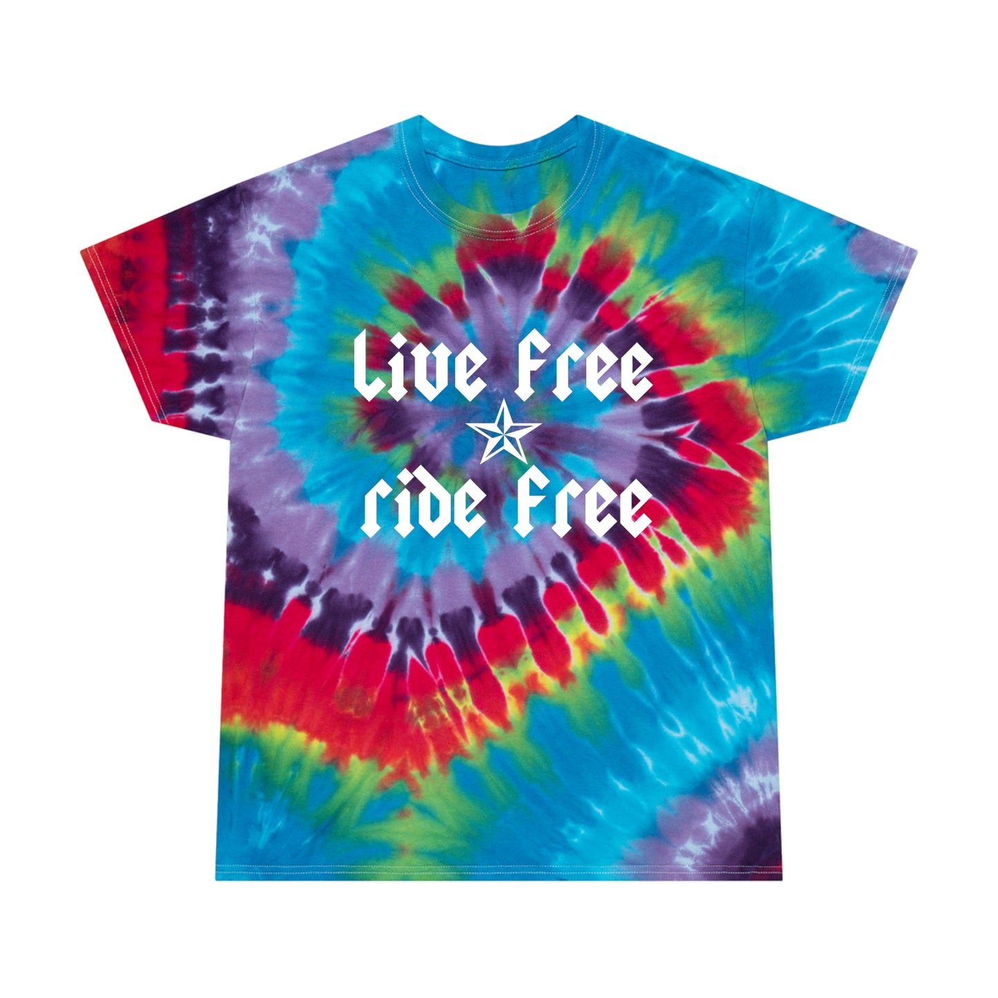 Live Free Ride Free - Tie-Dye Tee, Spiral