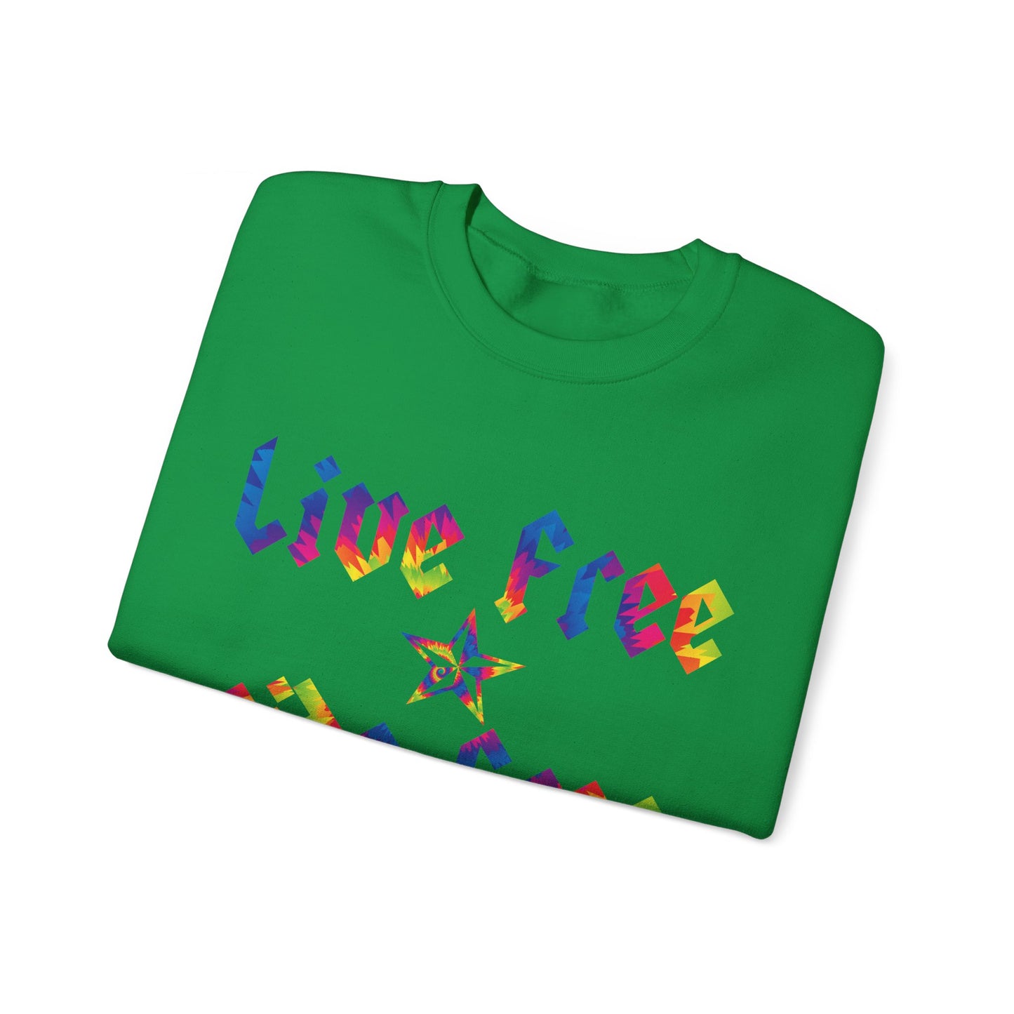 Live Free Ride Free Tie Dye Unisex Heavy Blend™ Crewneck Sweatshirt