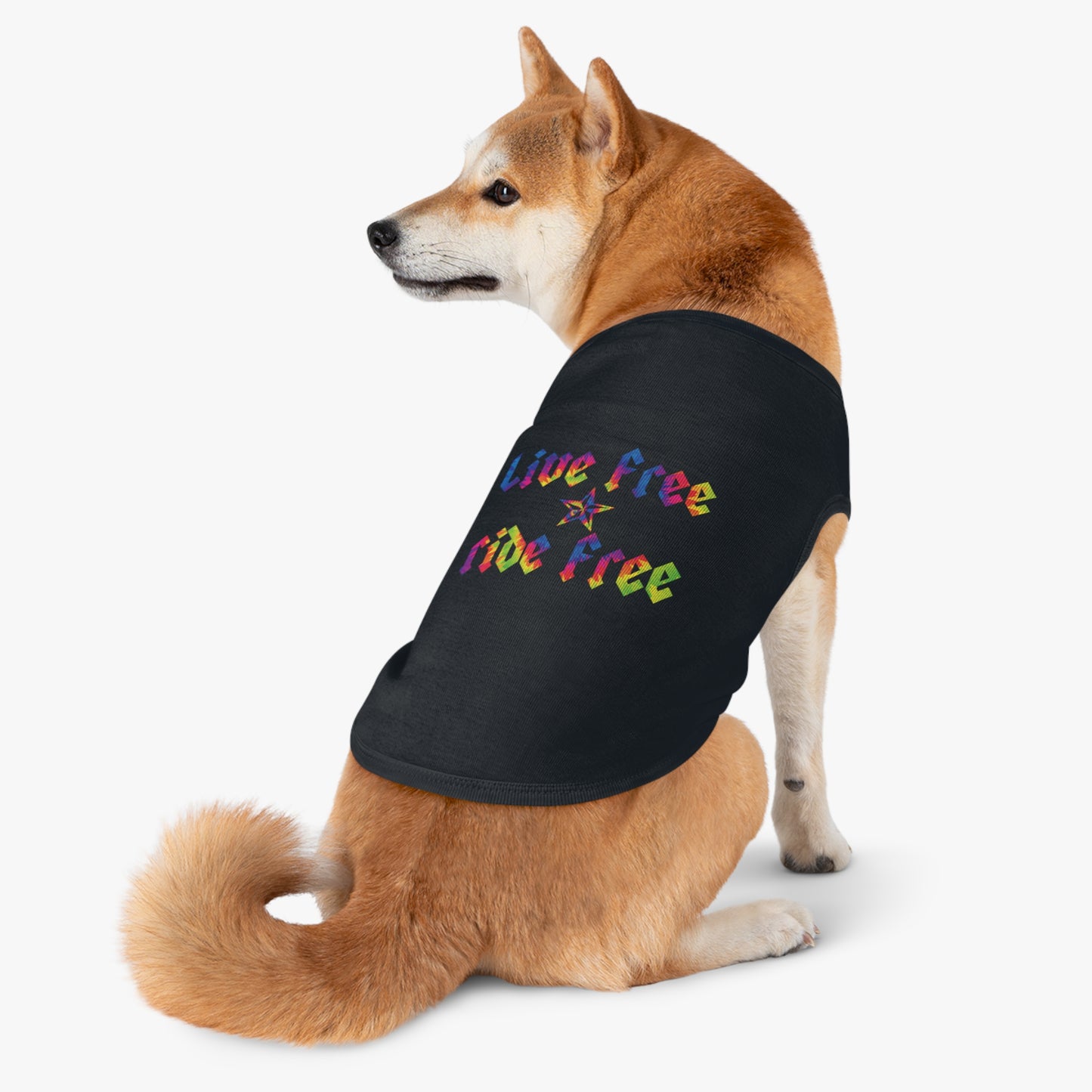 Live Free Ride Free Tie Dye Pet Tank Top